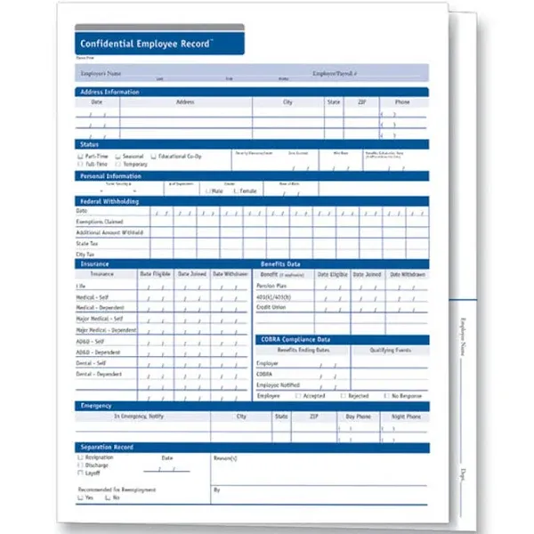 (A0503AMZ) Confidential Employee Record Folder, 25 Pack