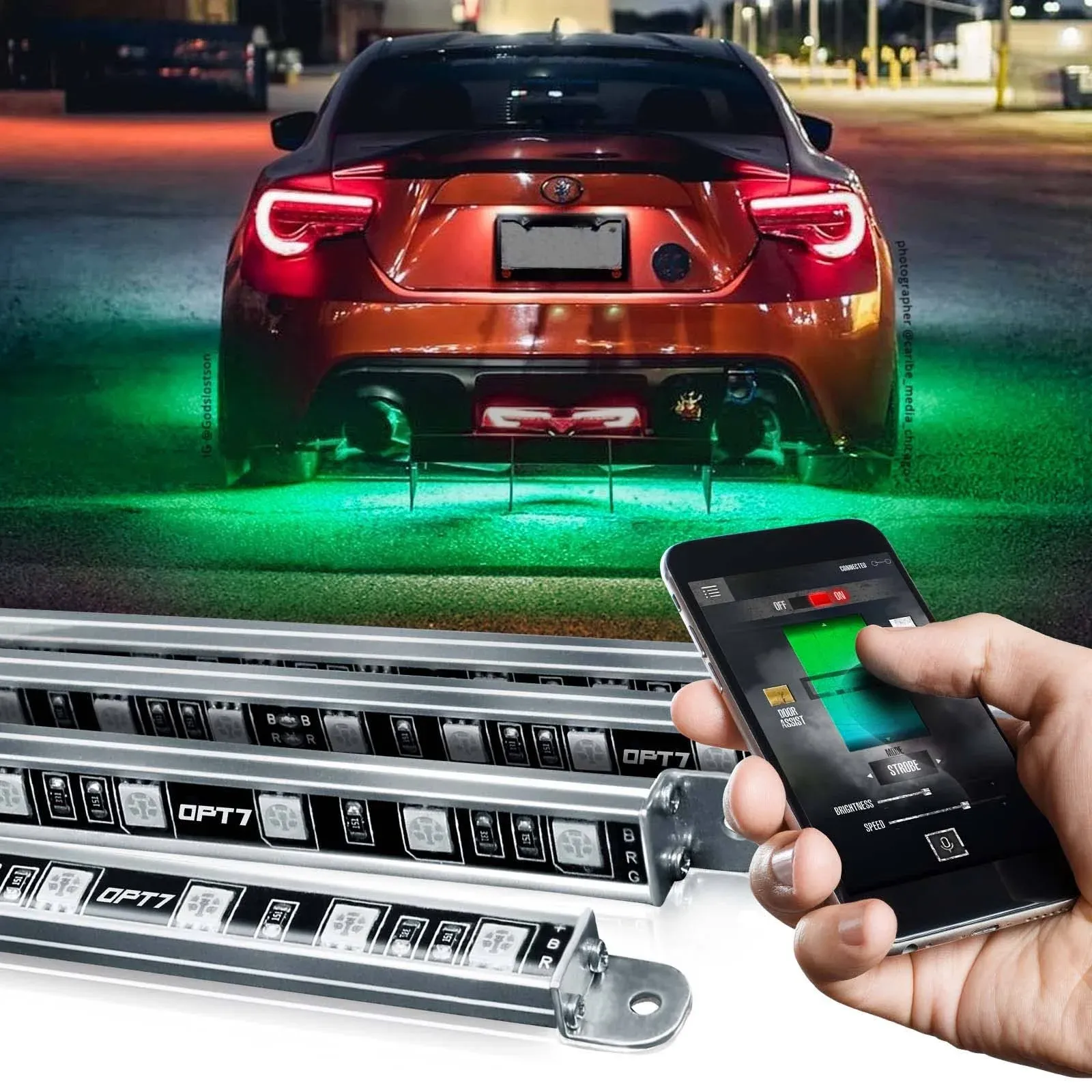 Opt7 Aura Pro Aluminum Underglow for Car Truck RV, Bluetooth App Exterior ...