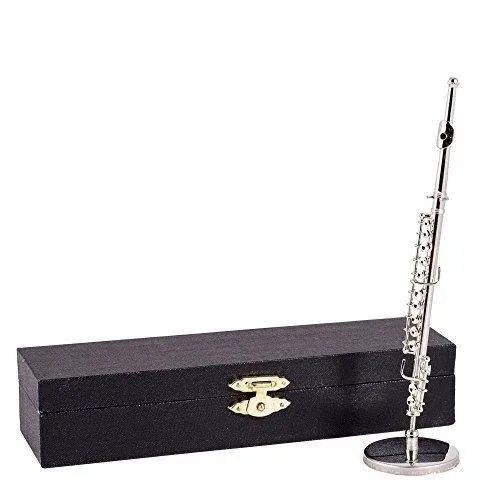 Silver Flute Miniature with Stand &amp; Case