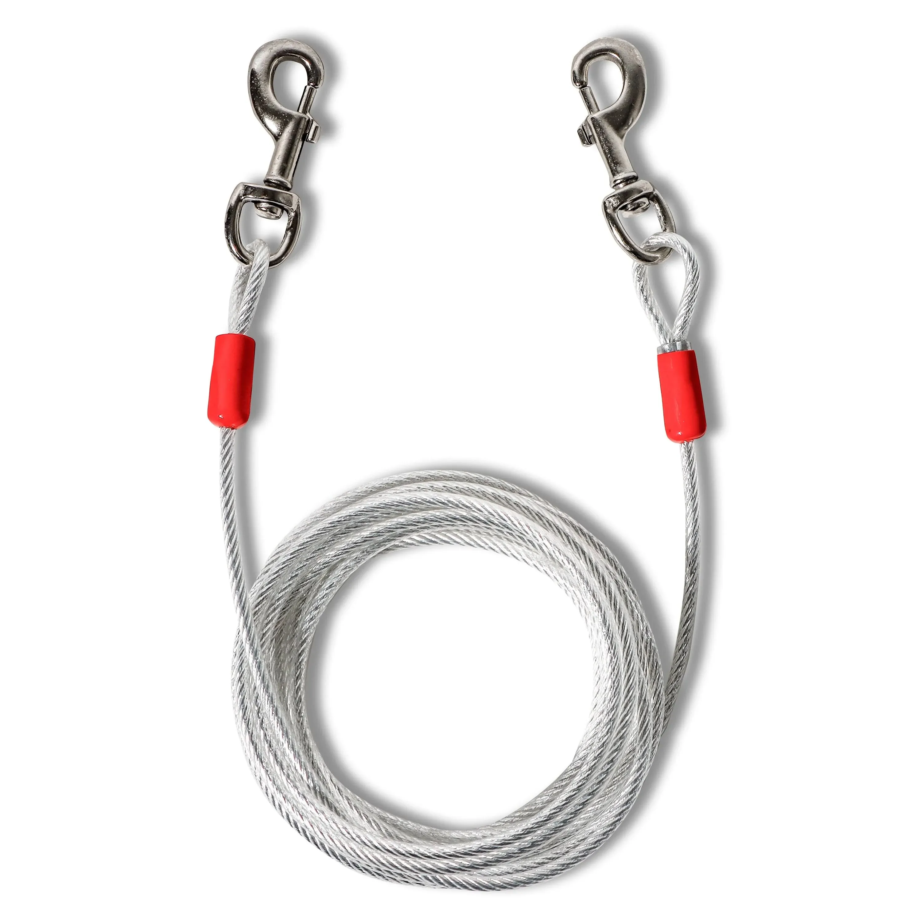 Pet Fit For Life Heavy Duty Dog Tie Out Cable - 25 Foot Cable, Silver, Red NWOT