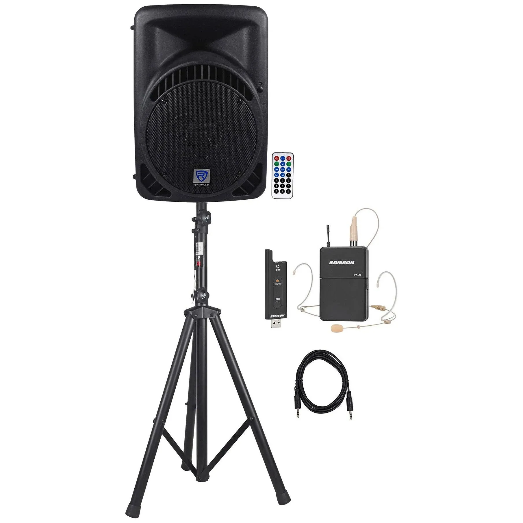 Rockville 12" Church Speaker Sound System w/ Headset Mic for Sermons, Speeches