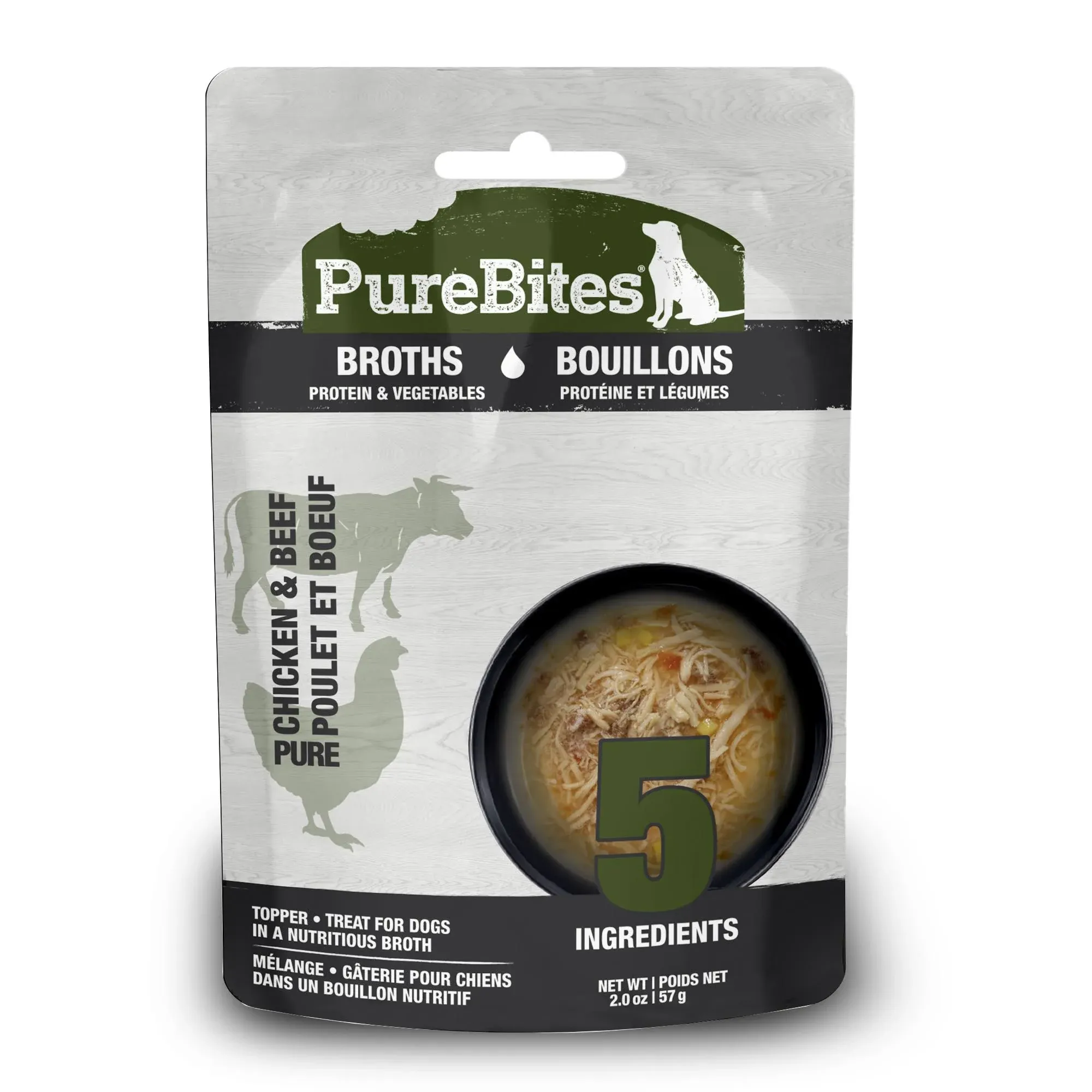 PureBites Broths Dog Treat Topper Chicken, Beef & Vegetables