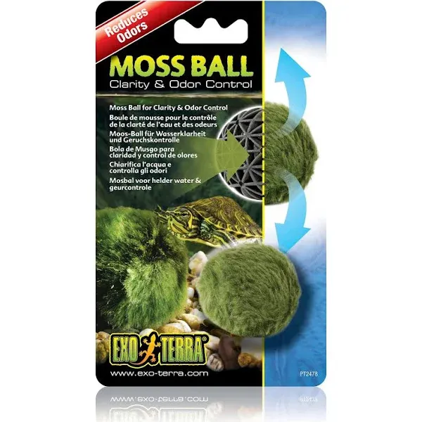 Exo Terra Moss Ball, Water Clarity and Odor Control for Aqua-Terrarium<wbr/>s,