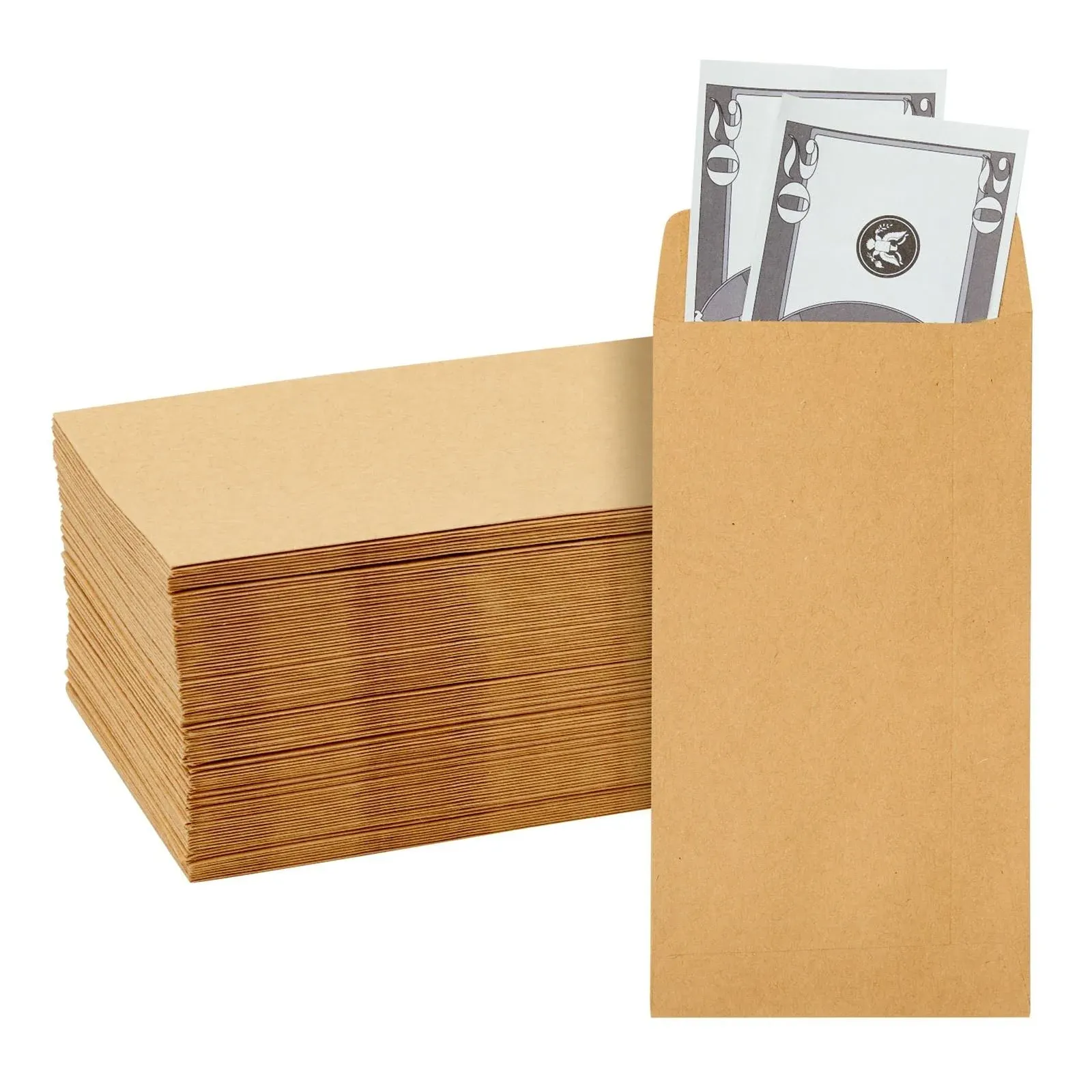 Juvale 100-Pack of Coin Envelopes - Small Kraft Money Envelopes, for Currency ...