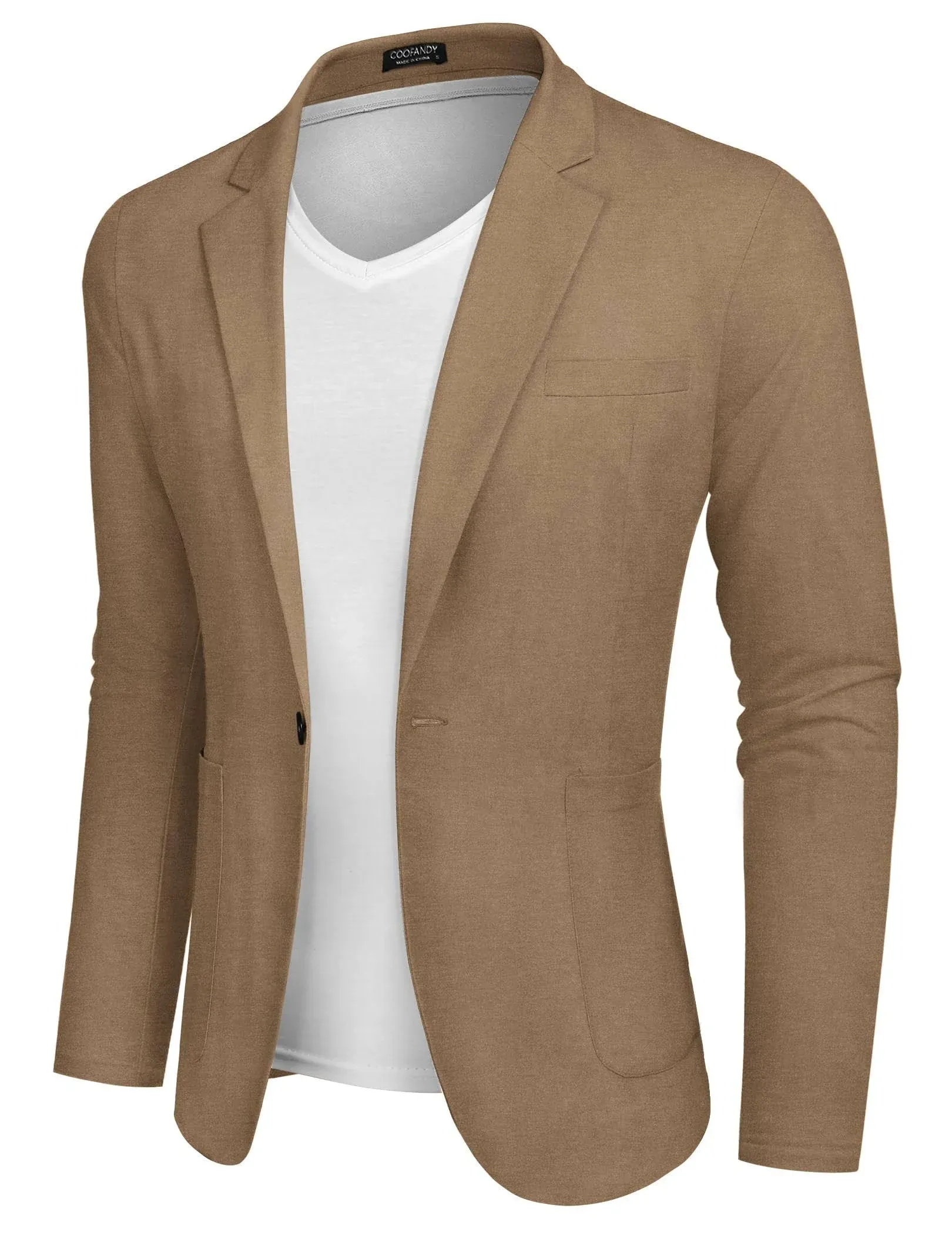 COOFANDY Men&#039;s Casual Linen Blazer Lightweight Regular Fit Sport Coat One Button