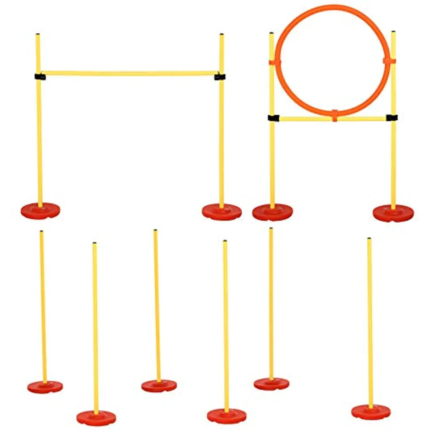 PawHut Outdoor Dog Agility Training Kit with Hoop, Hurdle, and Weave Poles