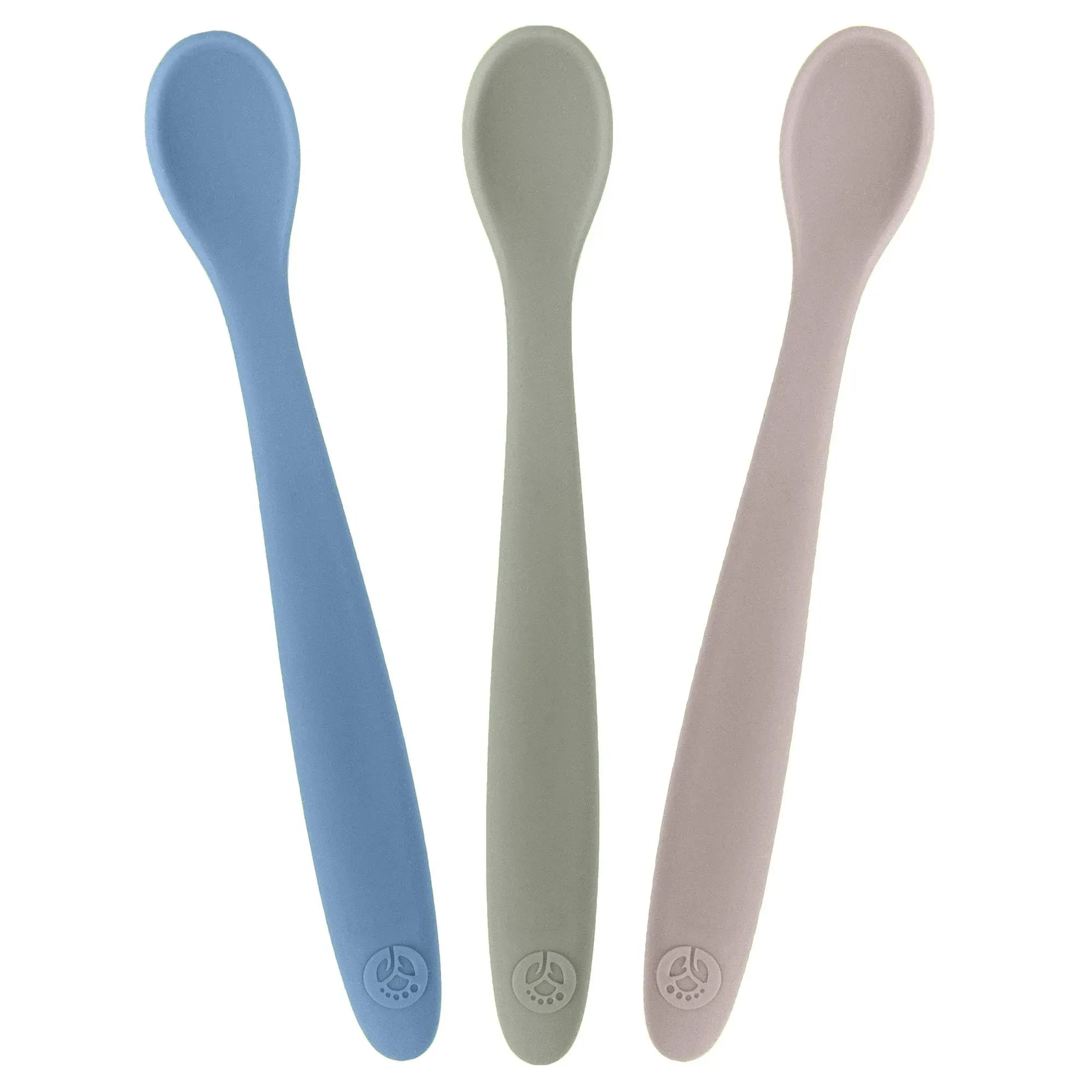 WeeSprout Silicone Baby Spoons - First Stage Infant Feeding Utensils With Soft-Tip, Bendable Kitchenware for Parent & Self-Feeding, Ultra-Durable, Dishwasher Safe, Travel Case, Set of 3