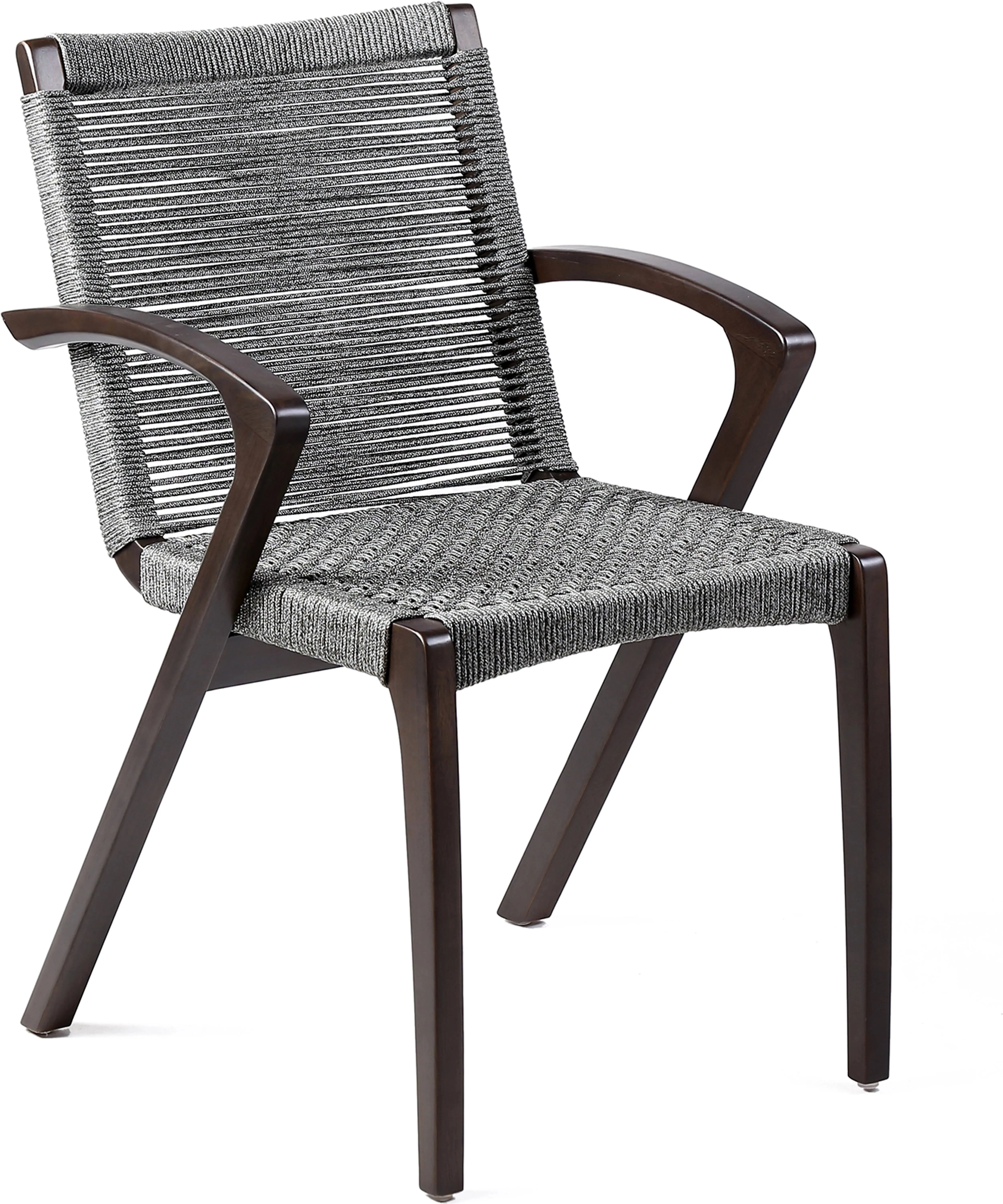 Armen Living Nabila 18&quot; Natural Fabric Outdoor Dining Chairs in Gray (Set of 2)