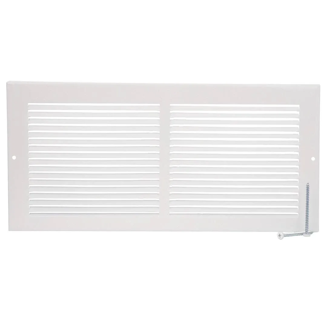 12" Wide x 8" High Imperial White Metal Baseboard Return Air Grille