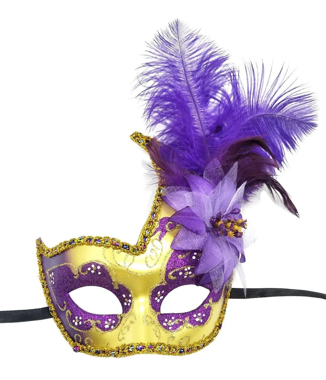 Costume Mask Feather Masquerade Mask Halloween Mardi Gras Cosplay Party Masque