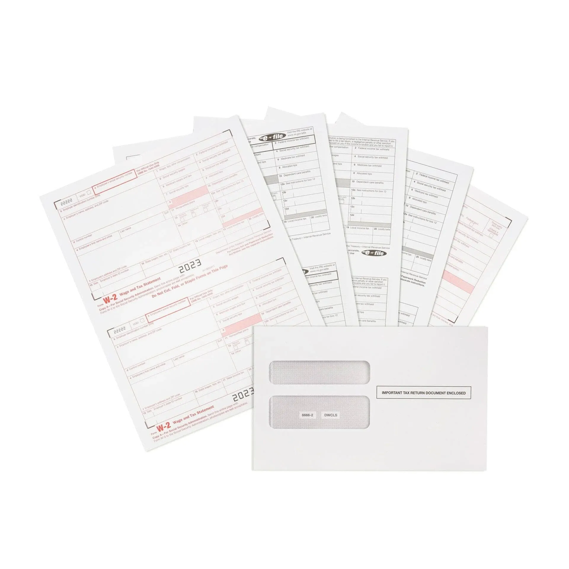 W2 Forms 2024, 6 Part Tax Forms, 25 Employee Kit of Laser Forms, Compatible with QuickBooks and Accounting Software, 25 Self Seal Envelopes Included