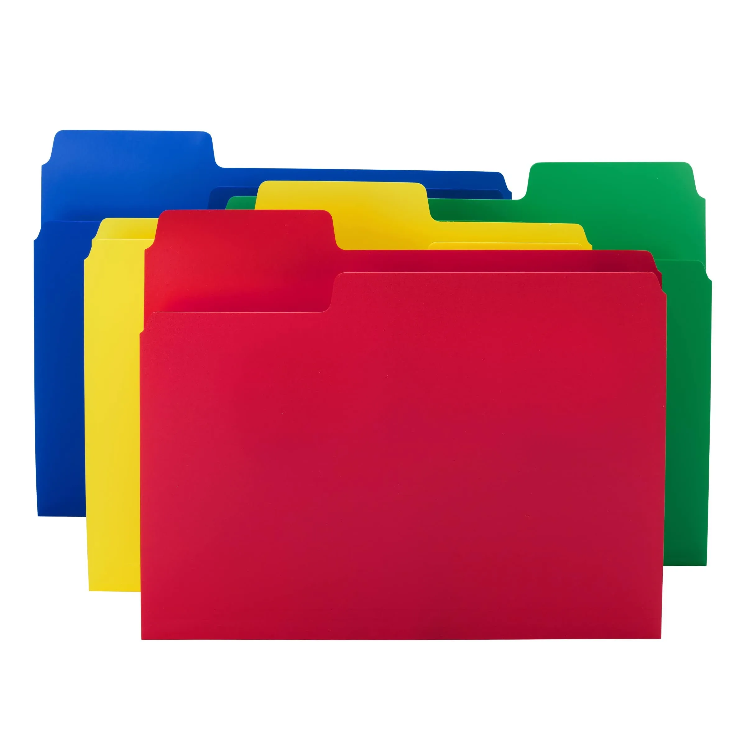 RYWESNIY Plastic Colored File Folders,1/3 Cut Tab,Heavy Duty File Folders with Labels,Letter Size,18 Pack