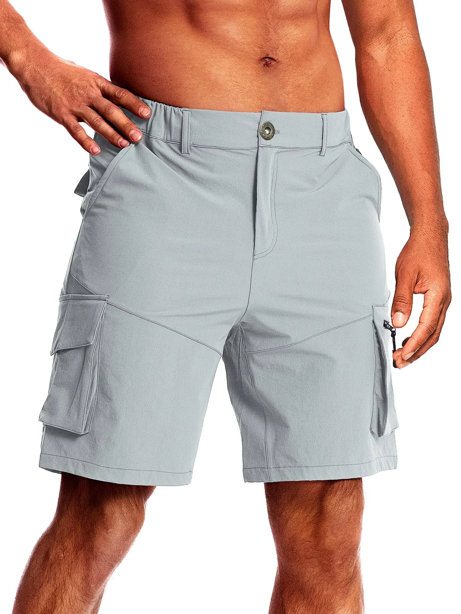 CANGHPGIN Mens Hiking Cargo Shorts Quick Dry Stretch Golf Shorts Men Casual Work ...