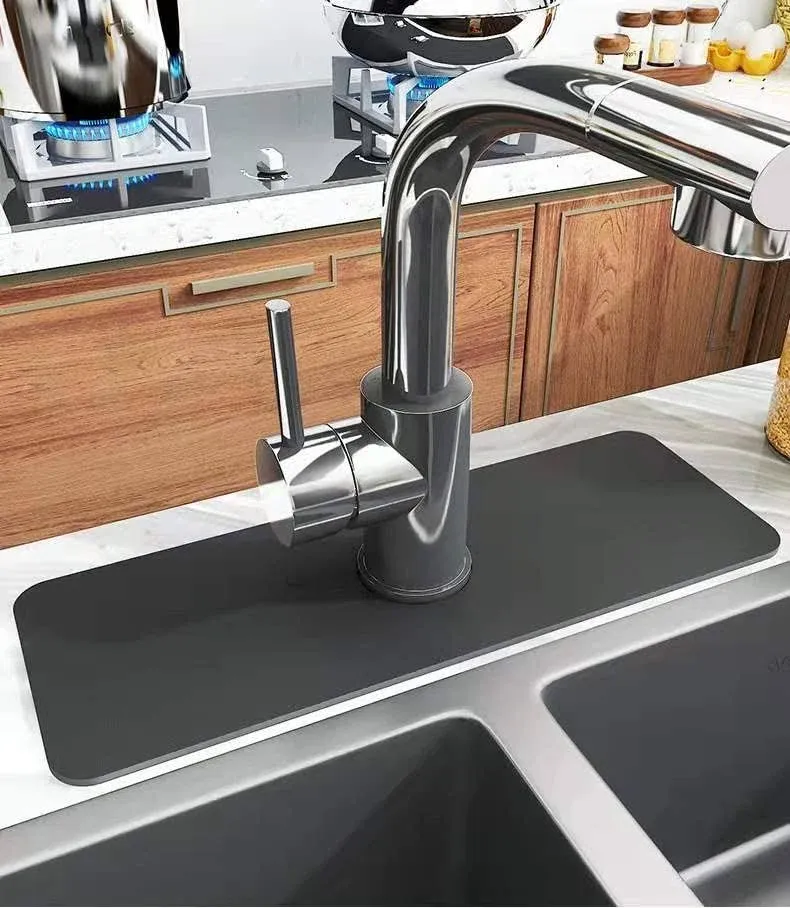 (2 PCS) Kitchenguard Sink Faucet Drip Catcher Mat | Absorbent Splash behind Hand