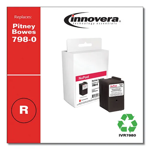 Innovera Compatible Red Postage Meter Ink, Replacement for Pitney