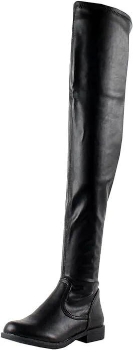 Bamboo Montana-53 Women&#039;s Stretch Side Zipper Snug Fit Thigh High Riding Boots