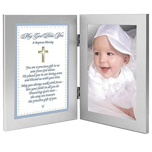 Poetry Gifts Baby Boy Baptism Blessing Card in Attached Picture Frames, Add 4x6 ...