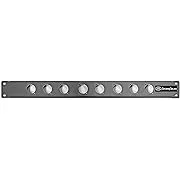 AxcessAbles RKINPUT1U 1U D-Series 8 Connectors Punch-Out Component Panel for 19 inch AV, Sound, Computer Equipment Racks. Patch Panel Compatible with XLR, Speakon, Neutrik Outputs.