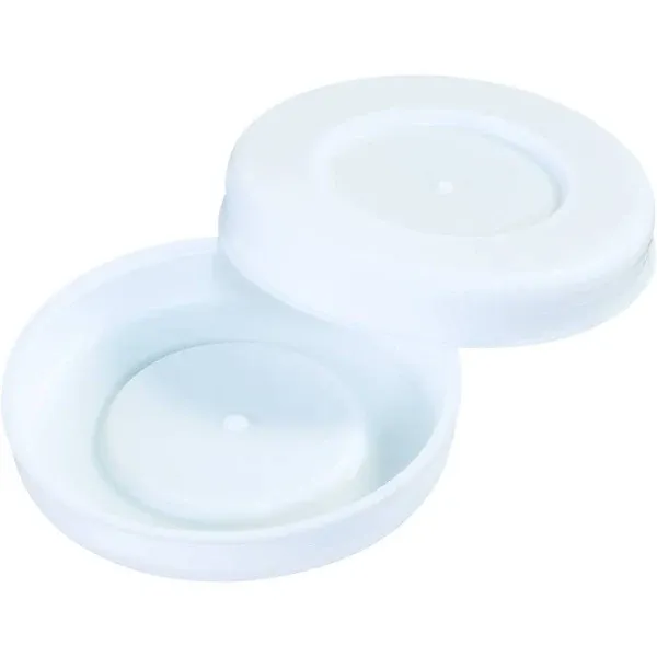 Plastic End Caps, 2 1/2", White, 100/Case