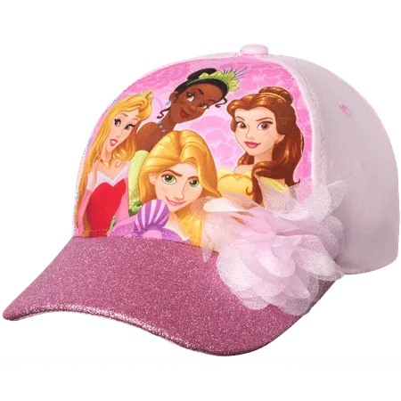 Disney Little Girls Princess Character Cotton Baseball Cap, Pink, Age 2-7