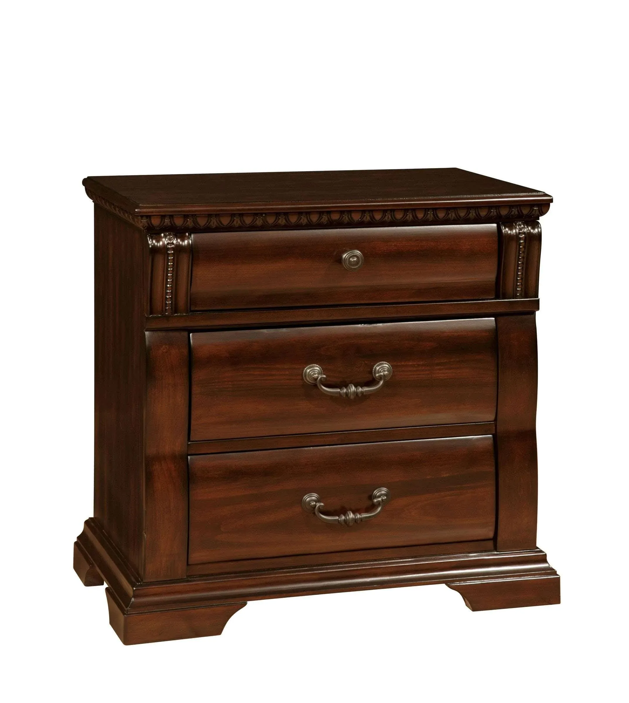 Furniture of America BURLEIGH Transitional Night Stand in Cherry