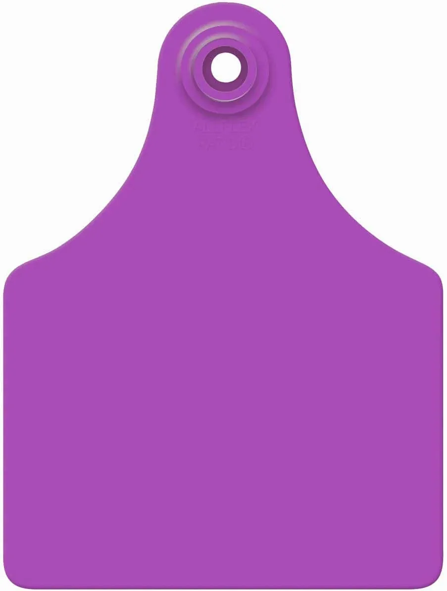 Allflex Global Maxi Female Ear Tag with Buttons, Blank - Purple (25 ct)