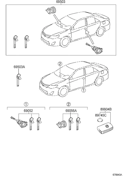 Keyless Entry Remote Key Fob Replacement for Toyota Avalon 2013-2020, Camry 2013-2017,