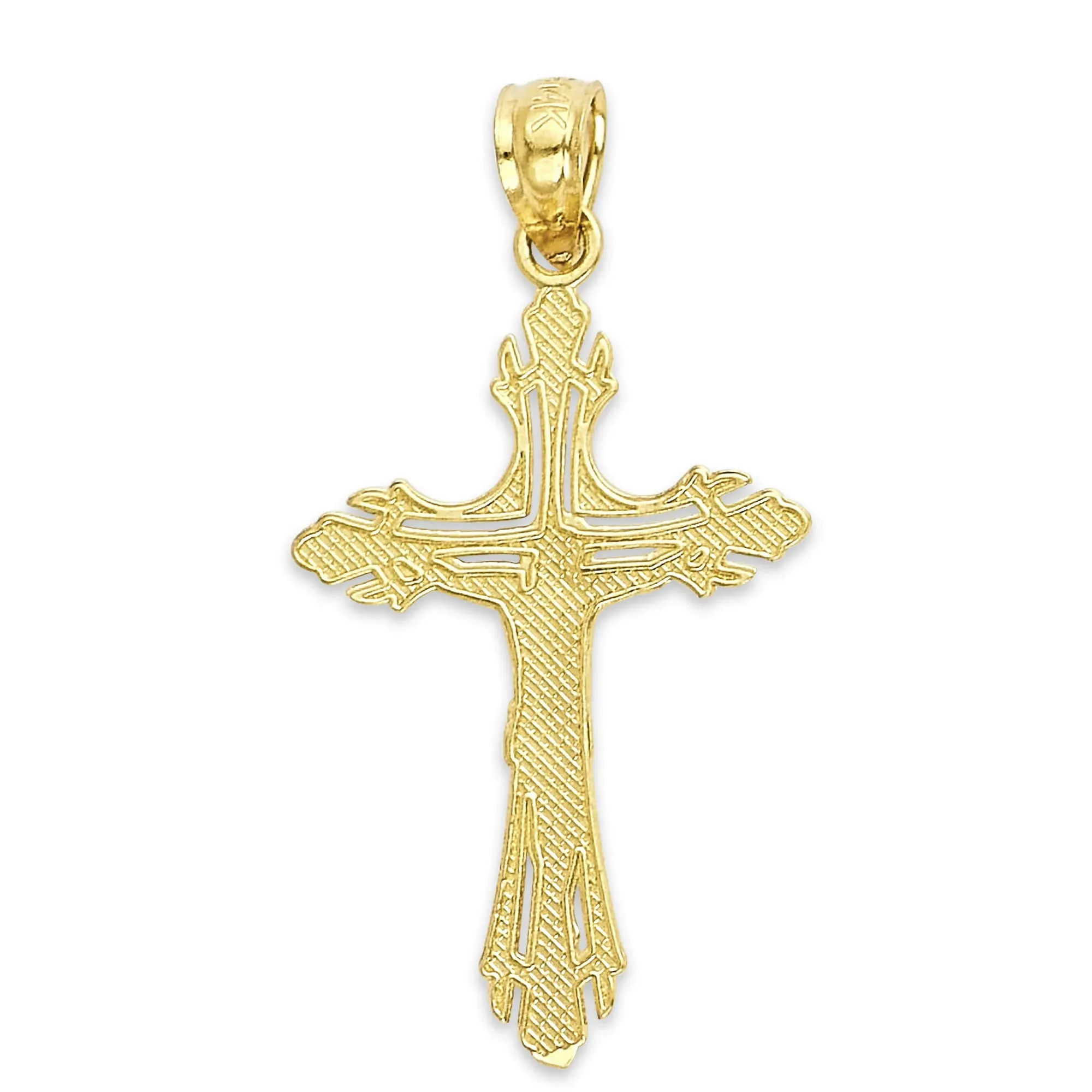 Solid Gold Cross Pendant in 10 or 14k, Crucifix Pendant Religious Jewelry  | eBay