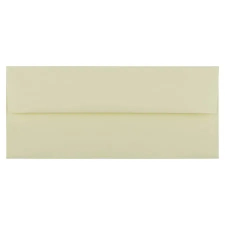 JAM Paper Strathmore Open End #10 Business Envelope, 4 1/8" x 9 1/2", Ivory Wove, 50/Pack (191165I)