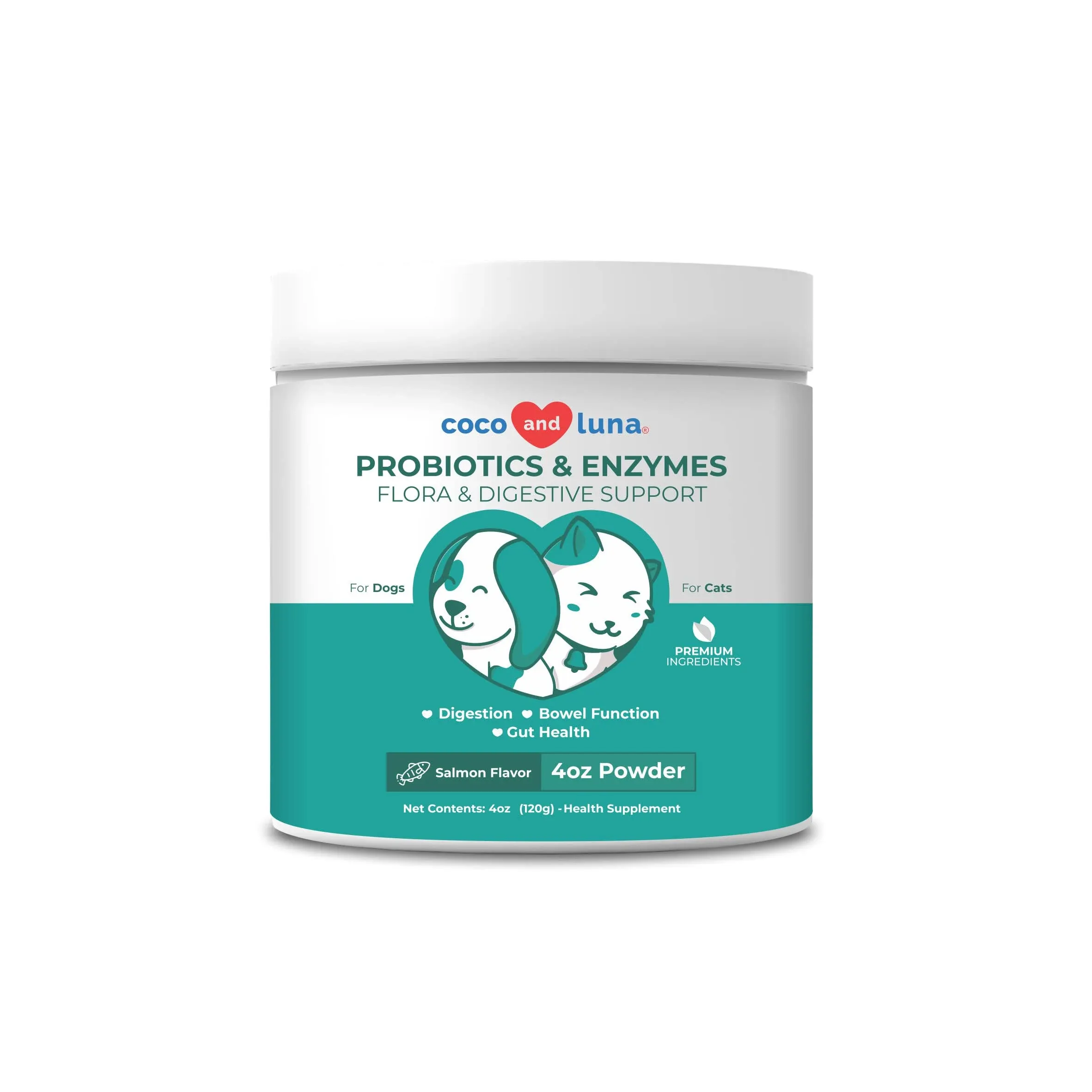 Probiotics for Cats – 4.23oz/120g Powder - Cat Probiotics and Digestive Enzymes, Cat Probiotics Powder, Promotes Healthy Stomach and Digestion (for Cats)