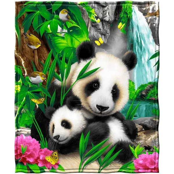 Dawhud Direct | Precious Pandas Super Soft Full,Queen Size Plush Fleece Blanket