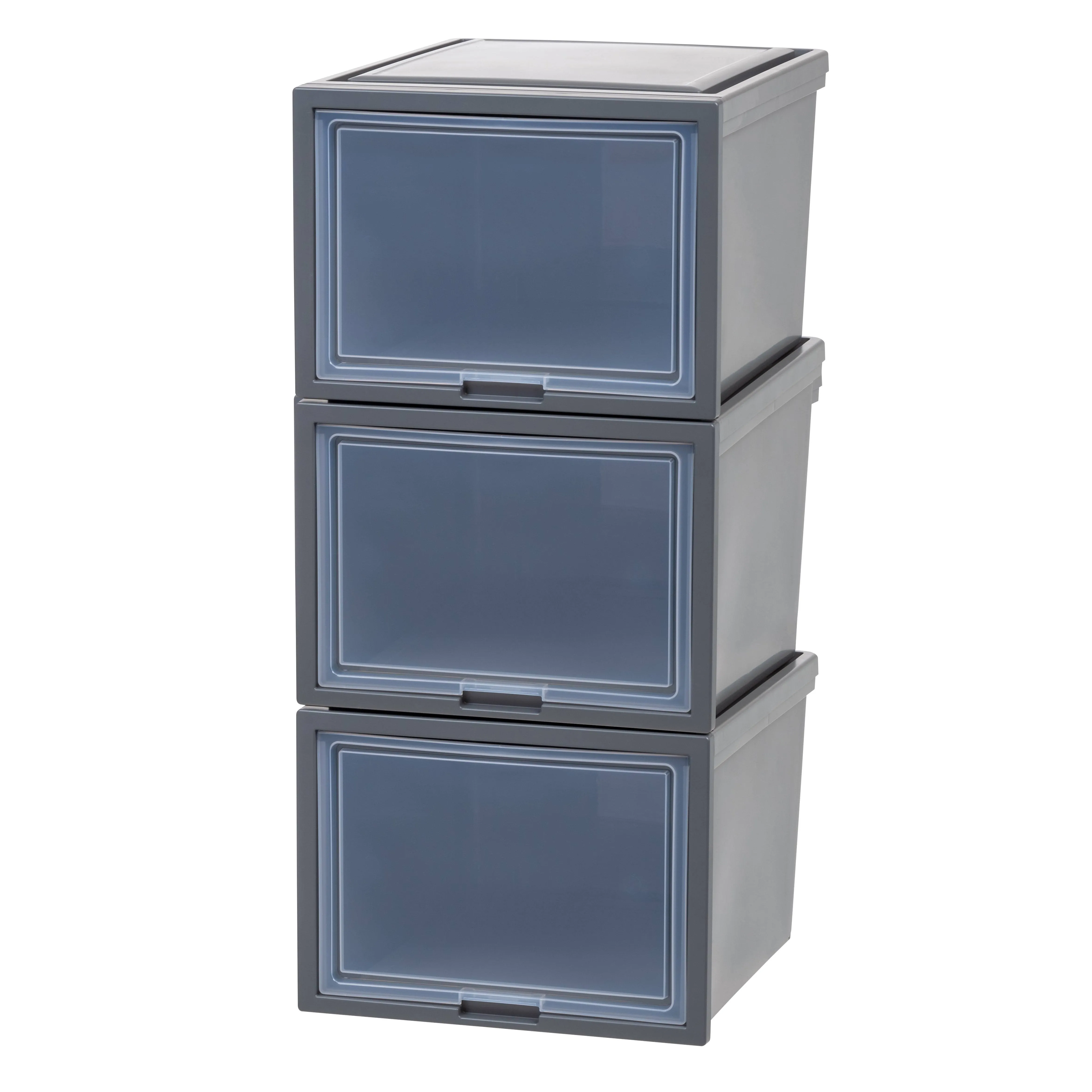 15.63 in. W x 11.65 in. H Single Stackable Deep Box Drawer in Gray  (3-Pack)