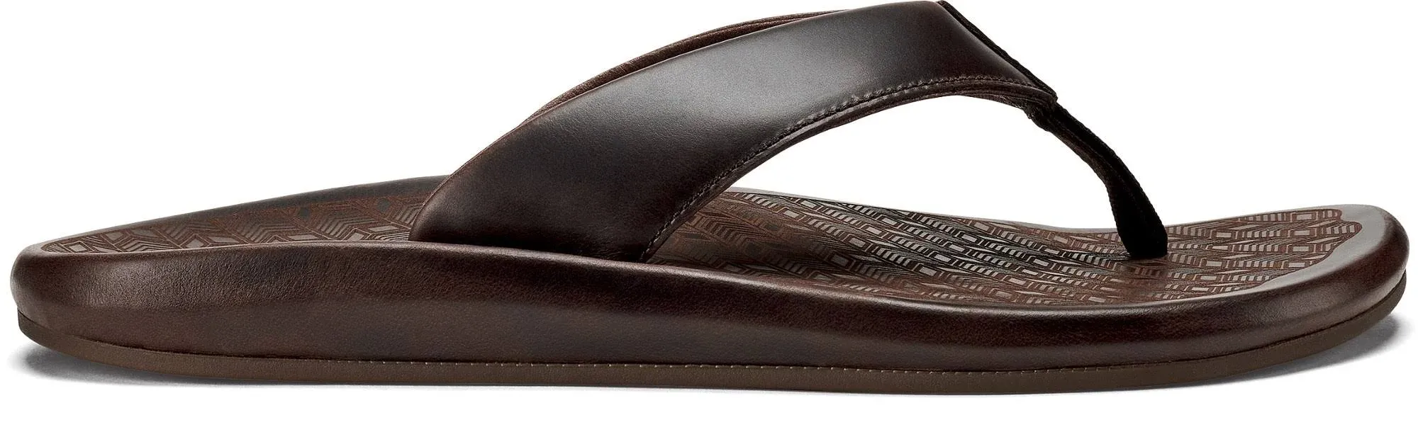 ‘Ilikai Men‘s Leather Beach Sandals - Dark Wood | OluKai