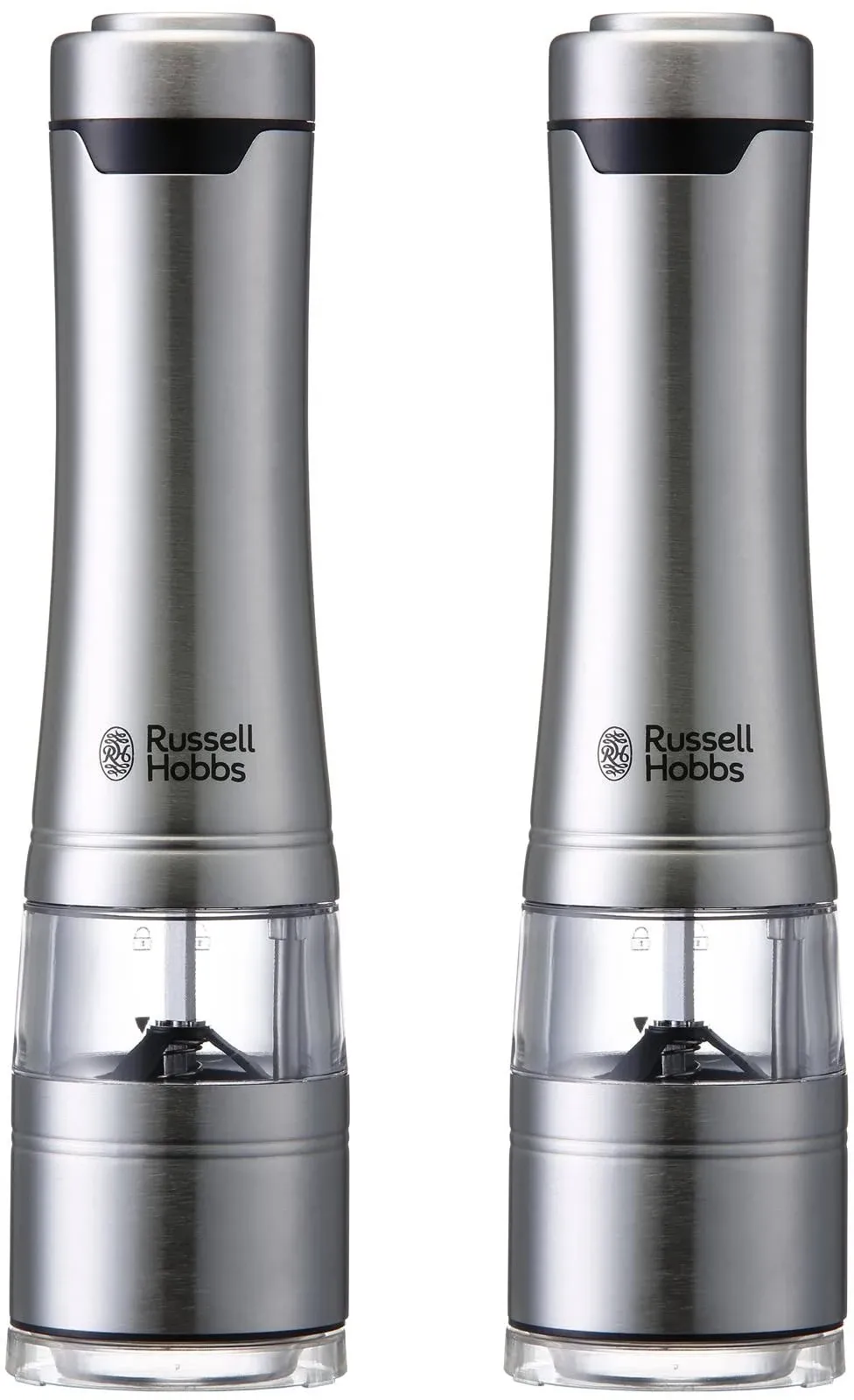 Russell Hobbs 7922JP Electric Mill Salt and Pepper (Set of 2) Wood Stand Set