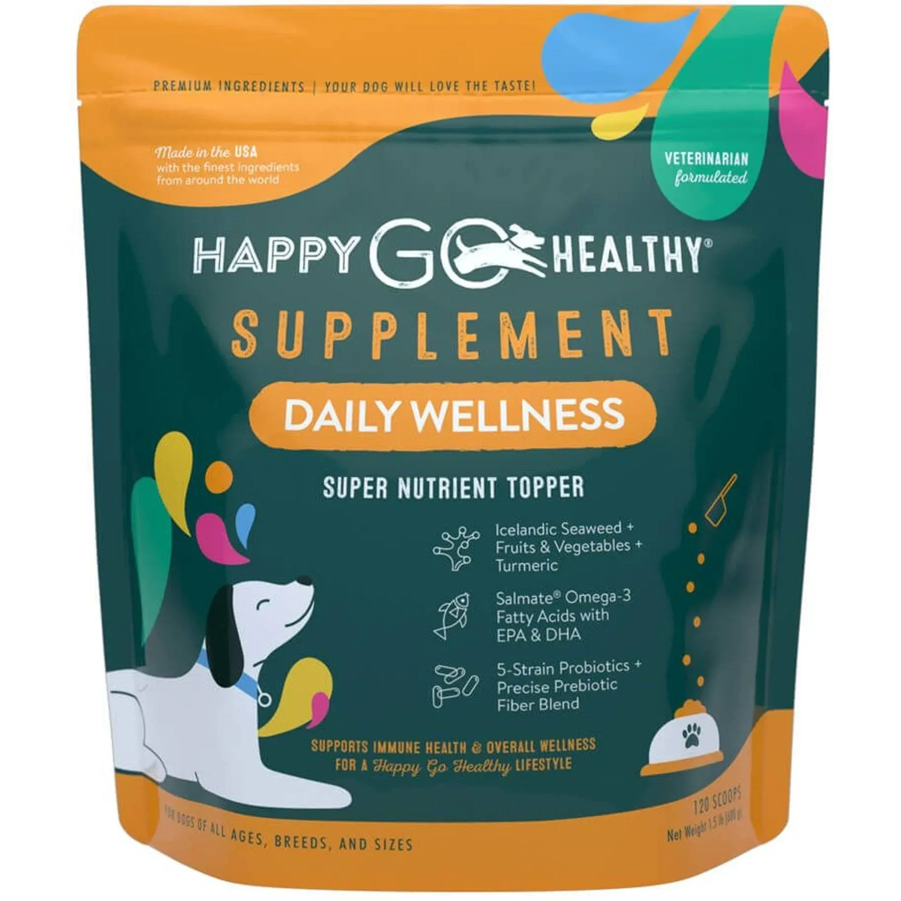 Happy Go Healthy, Daily Wellness, Large, 120 Scoops