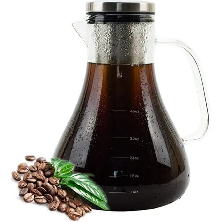 Stonn & Wolln Cold Brew Coffee Maker, Glass Iced Coffee Maker & Iced Tea Maker ...