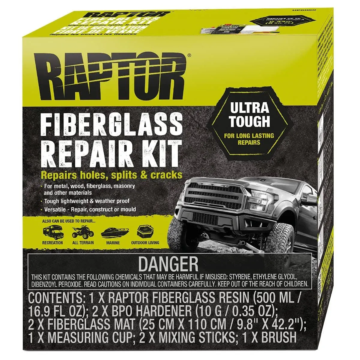 Raptor Fiberglass Repair Kit, 0.5L, UPOL 5050