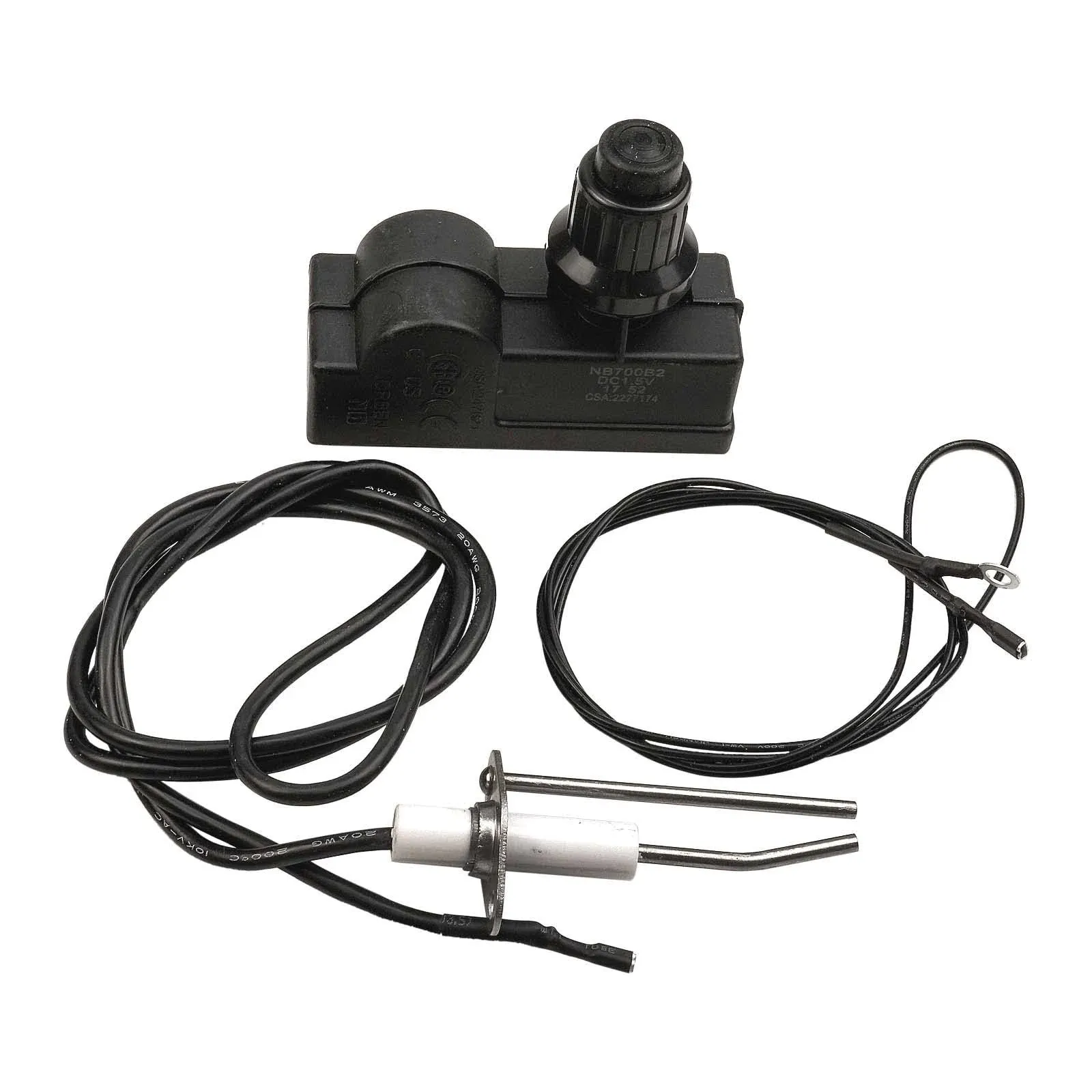 Fire Pit Igniter Push Button Ignition Kit with 2 Outlets and Ground Wire Fit for Fire Pit Gas Burner System