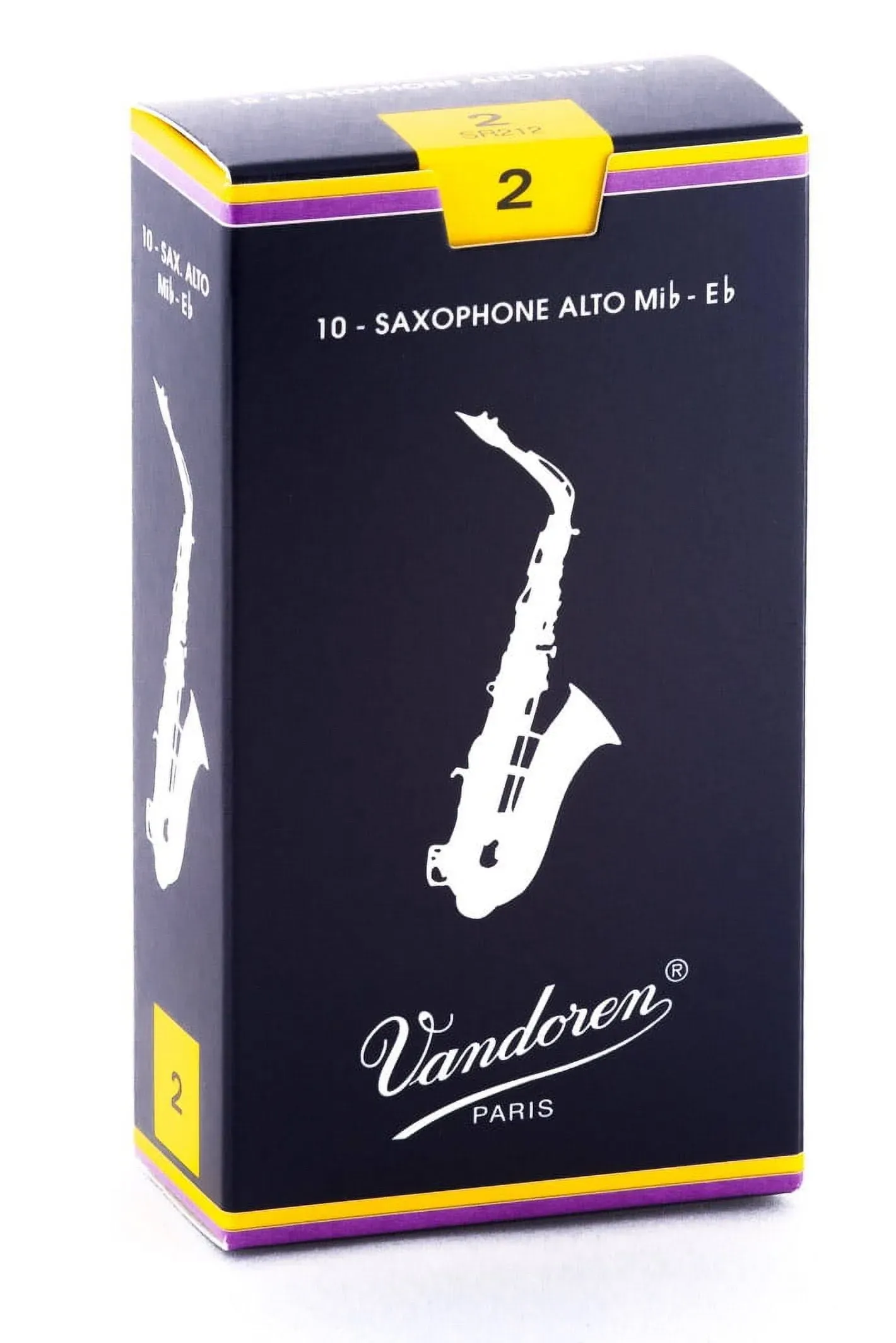 Vandoren SR212 Alto Sax Traditional Reeds Strength 2; Box of 10