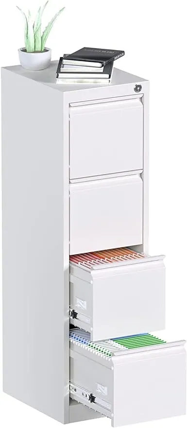 JAORD 3-Drawer Mobile File Cabinet, Metal Filing Cabinet Under Desk Office ...