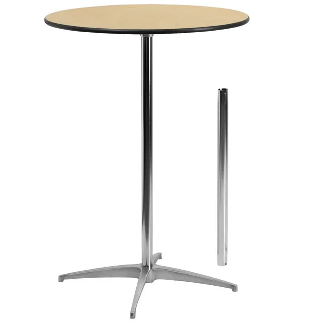 Flash Furniture 30'' Round Wood Cocktail Table with and 42'' Columns