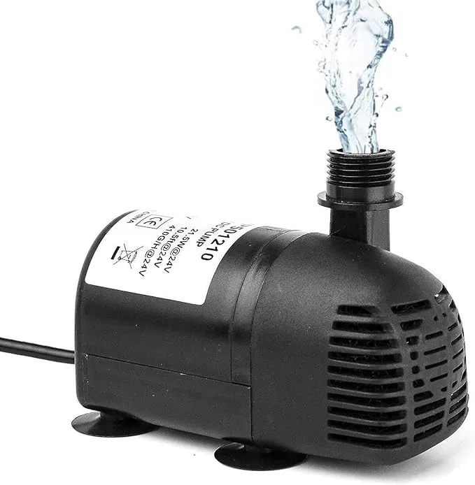 12V - 24V DC Brushless Submersible Water Pump, 410GPH, for Solar Fountain, Fish Pond, and Aquarium