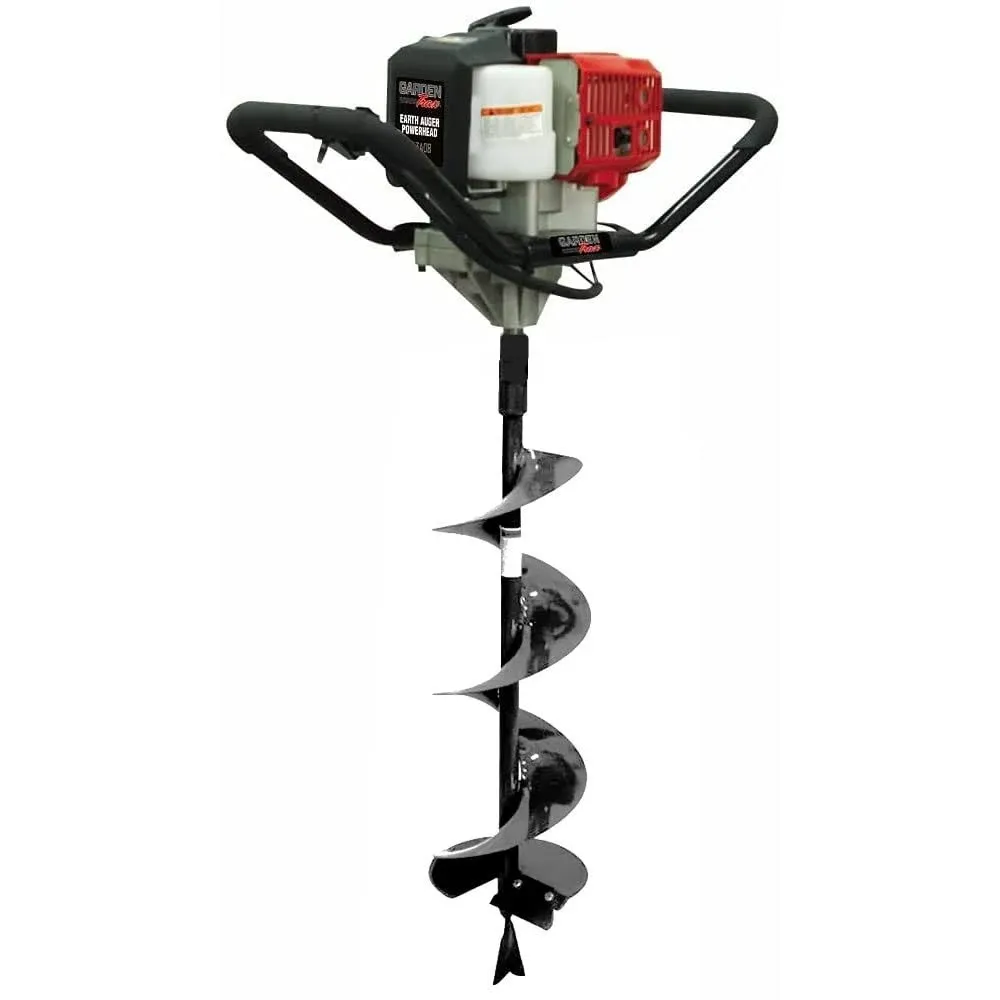 GardenTrax Earth Auger Combo 43cc 2cycle Powerhead with 8 Inch Auger Drill Bit EPA Compliant Post Hole Digger