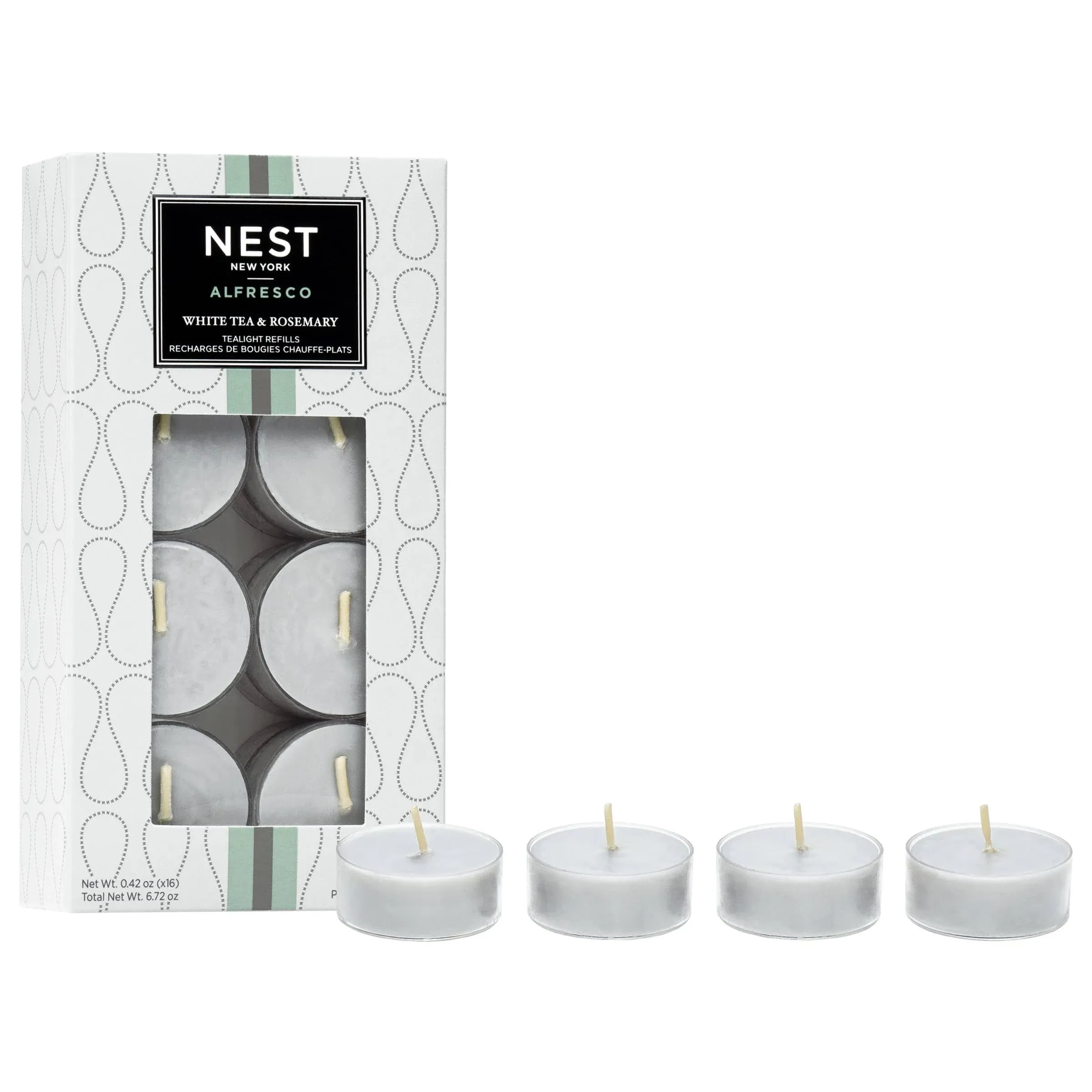 White Tea And Rosemary Alfresco Tealight Refill, 16 X 12 G