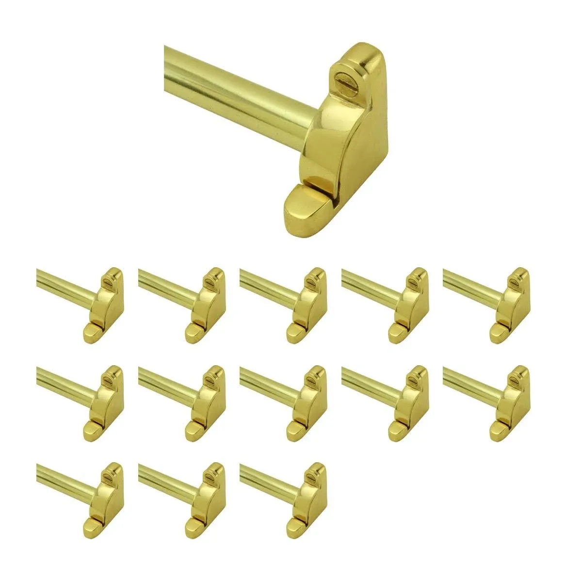 Bright Brass Carpet Rods 39 5/8" L 1/2" Tubing with Brass Brackets Set of 13 - Traditional - Cabinet And Drawer Hardware - by Renovators Supply Manufacturing | Houzz