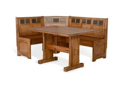 Sunny Designs 0219RO2 Sedona Breakfast Nook Set in Rustic Oak