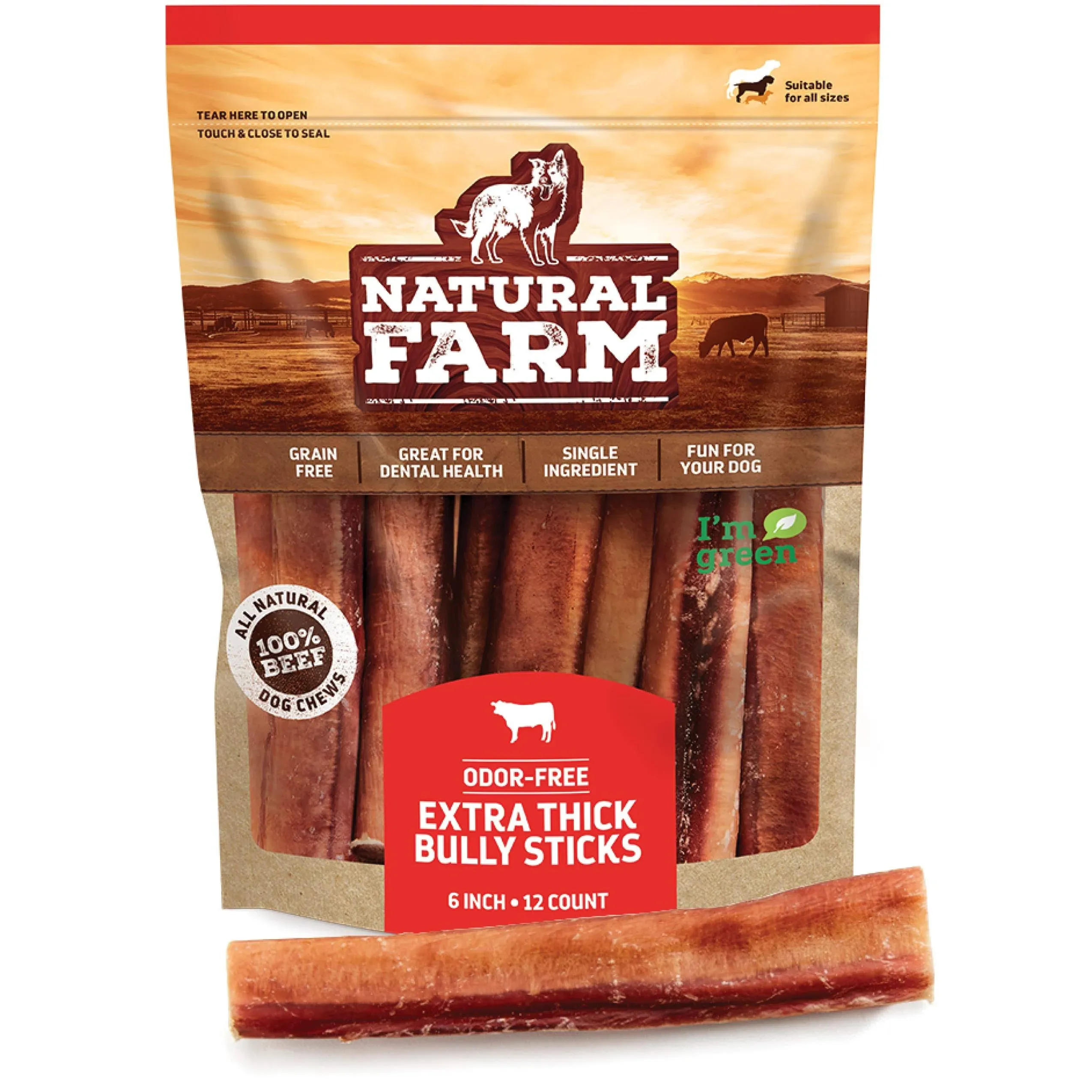 Natural Farm Bully Sticks Odor Free