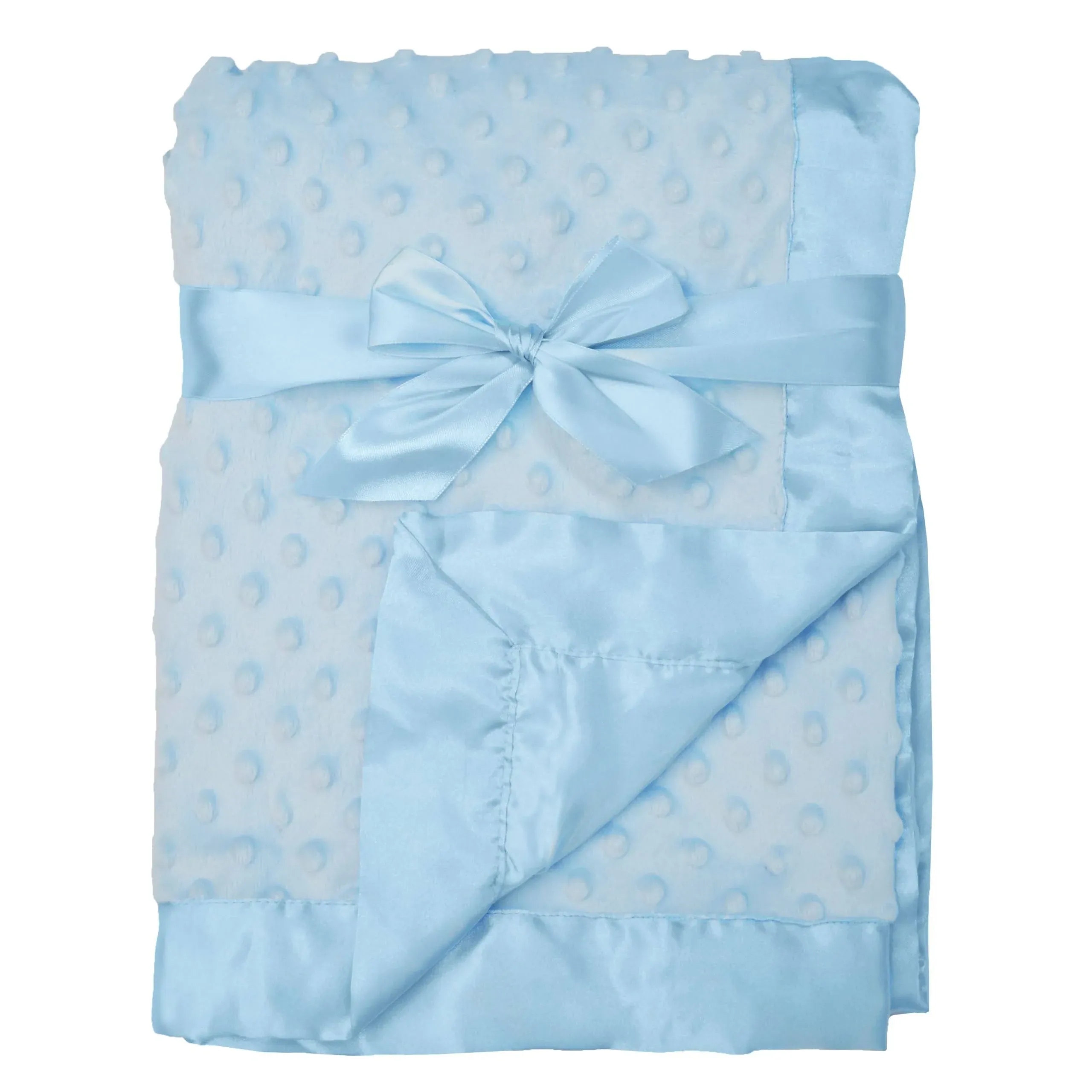 American Baby Company Heavenly Soft Chenille Minky Dot Receiving Blanket Blue 30" x 40" for Boys and Girls