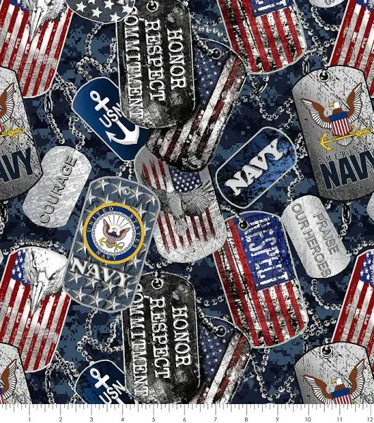 United States Navy Cotton Fabric Dog Tags-US Navy Cotton Fabric