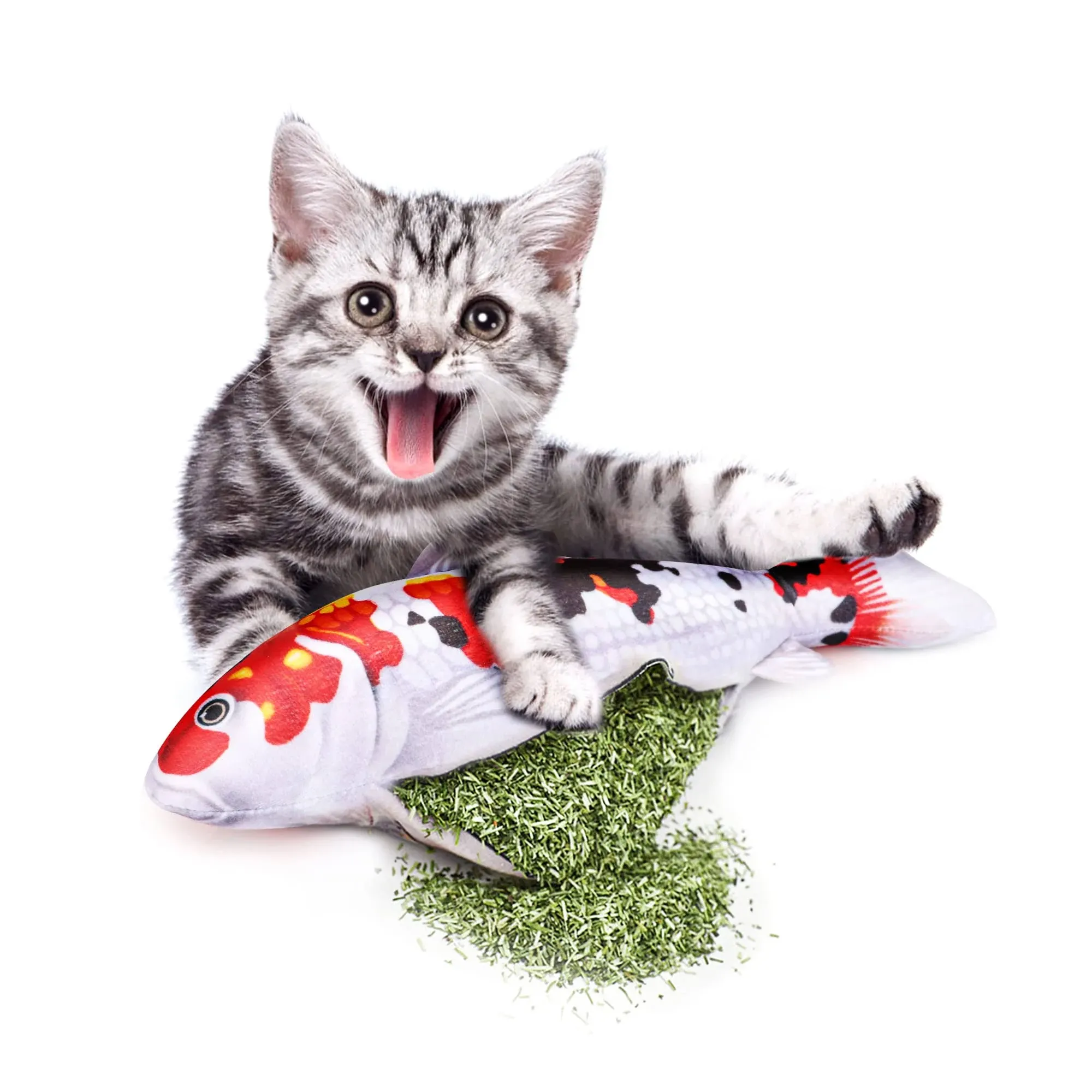 Norvy Cat Fish Toys Silvervine Cat Chew Toys Catnip Toys Kittens Interactive Toys ...